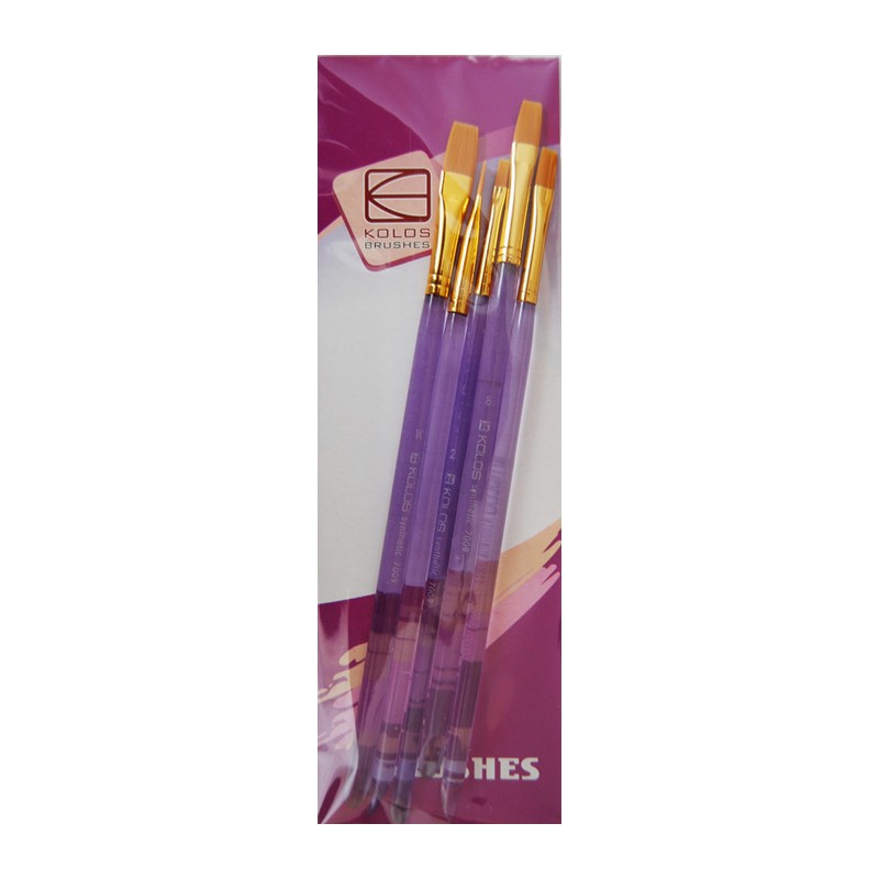 Set of brushes 7009, Synthetic Flat, 5pc. KOLOS by ROSA