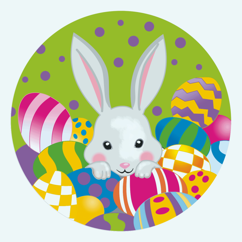 „Весняний кролик“, полотно на картоні з контуром, 20х20, бавовна, акрил, ROSA START