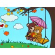 „Bears on swing“, сardboard with an outline, Cartoons № 25, 20х30, cotton, acrylic , ROSA START
