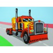 „ Truck“, сardboard with an outline, Cartoons № 30, 20х30, cotton, acrylic , ROSA START