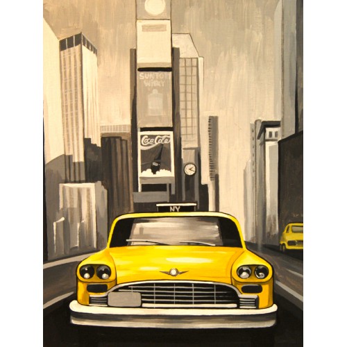 Cities, „New York“, canvas Panel with outline, 30х40, cotton, acrylic, ROSA START