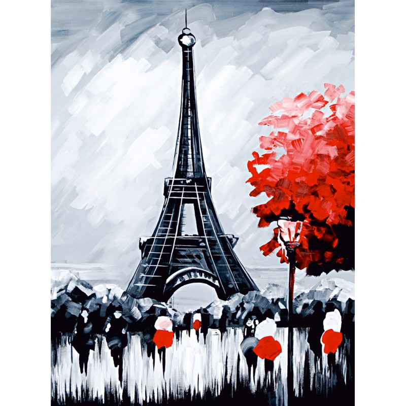 Міста, „Париж (Пейзаж № 2)“, полотно на картоні з контуром, 30х40, бавовна, акрил, ROSA START
