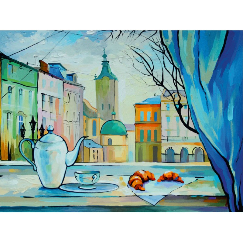 Cities, „Lviv“, canvas Panel with outline, 30х40, cotton, acrylic, ROSA START