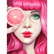 „Pink“,  полотно на картоні з контуром, 30х40, бавовна, акрил, ROSA START