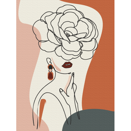 „Floral Girl 2“,  полотно на картоні з контуром, 30х40, бавовна, акрил, ROSA START