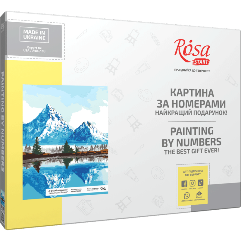 „Mountain Рeaks“, kit, painting by numbers, 35х45cm, ROSA START