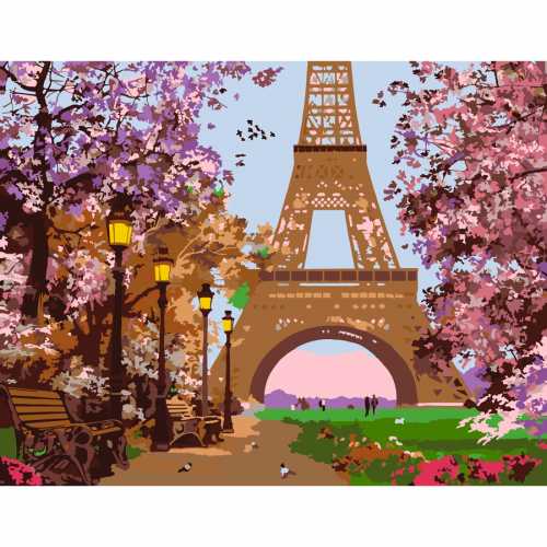 „Романтична алея в Парижі“, набір, картина за номерами, 35х45см, ROSA START