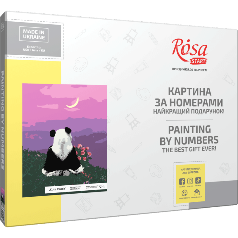 „Cute Panda“, kit, painting by numbers, 35х45cm, ROSA START