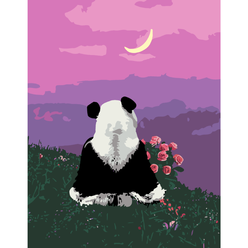 „Cute Panda“, набір, картина за номерами, 35х45см, ROSA START