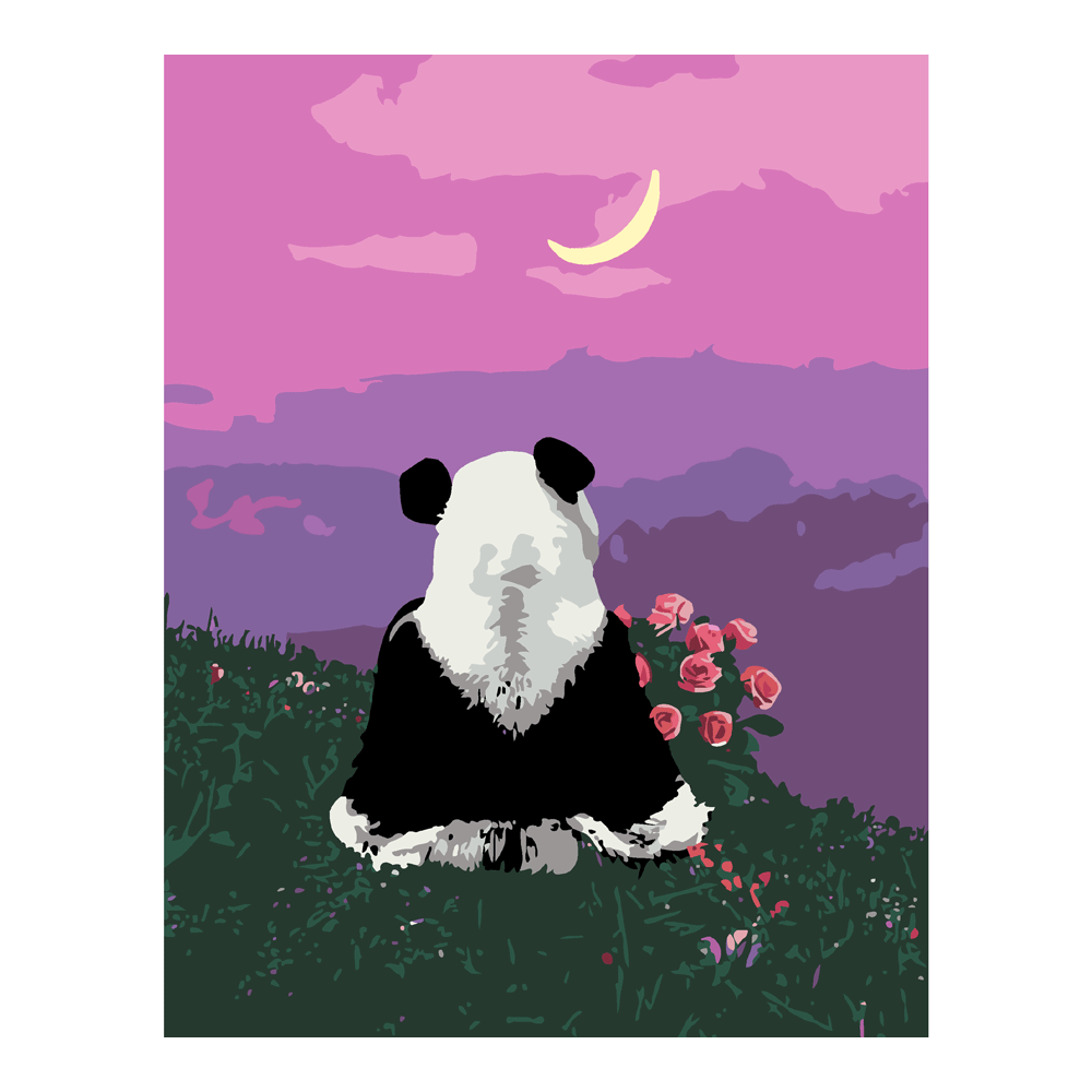 Cute Panda“, kit, painting by numbers, 35х45cm, ROSA START - ROSA