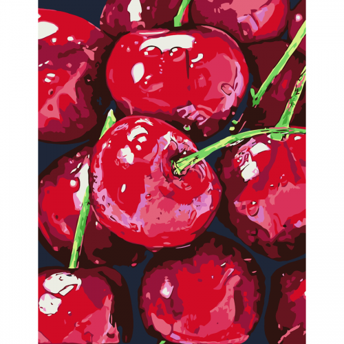„Still life. Cherries“, kit, painting by numbers, 35х45cm, ROSA START