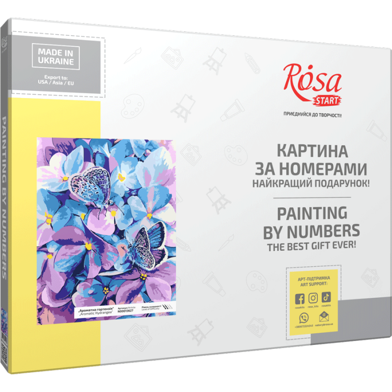 „Aromatic Hydrangea“, kit, painting by numbers, 35х45cm, ROSA START