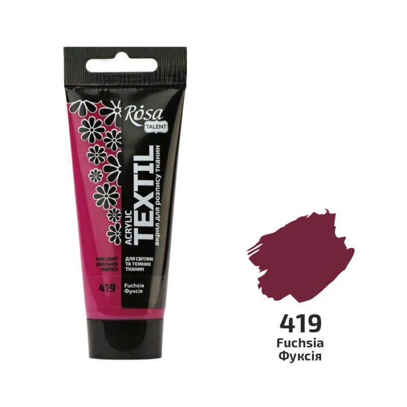 Acrylic paint for textil in a tube 60ml ROSA TALENT