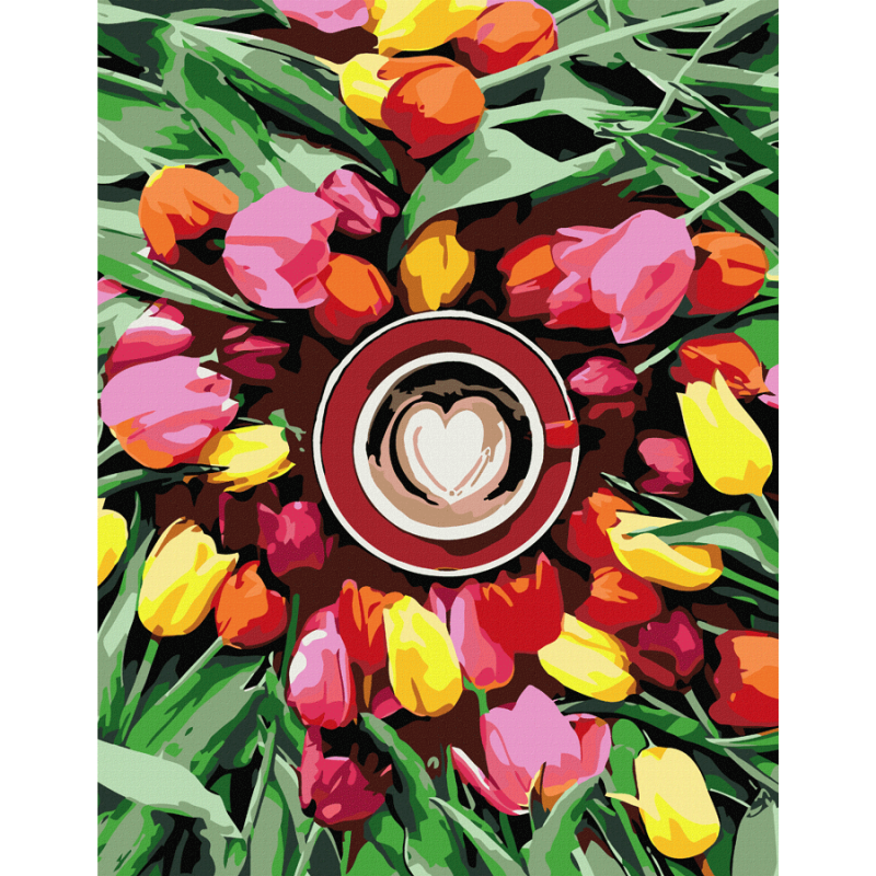 „Morning Tulips“, standard Kit, painting by numbers, 35х45cm, ROSA START