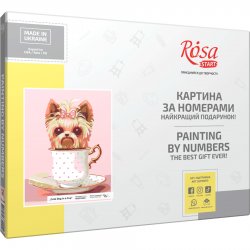 „Cute Dog in a Cup“, kit, painting by numbers, 35х45cm, ROSA START