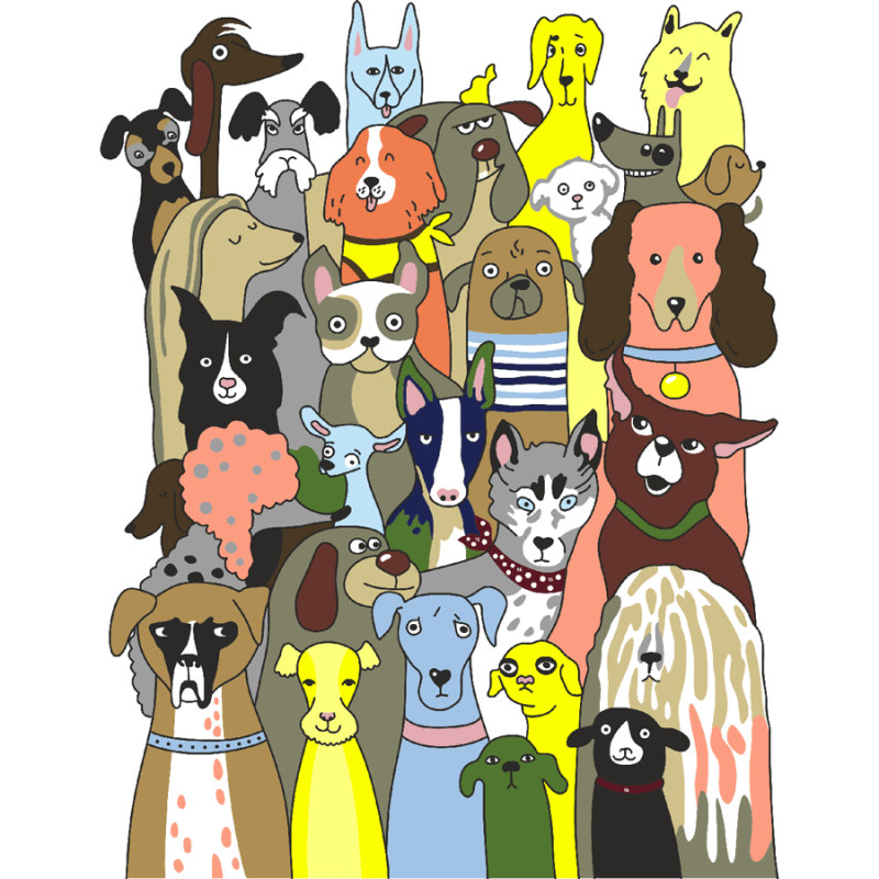 „30 собак“, набір, картина за номерами, 35х45см, ROSA START