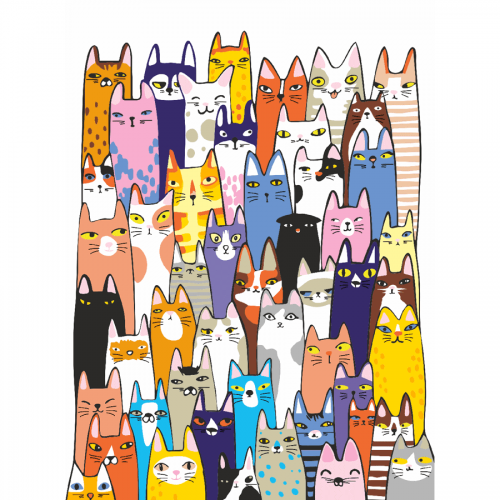 „50 котів“, набір, картина за номерами, 35х45см, ROSA START