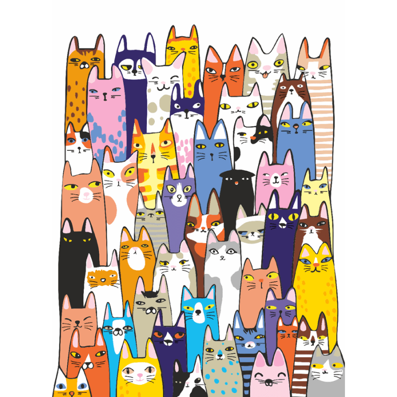 „50 cats“, kit, painting by numbers, 35х45cm, ROSA START