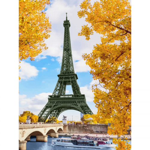 Міста, „Париж 6“, полотно на картоні з контуром, 30х40, бавовна, акрил, ROSA START