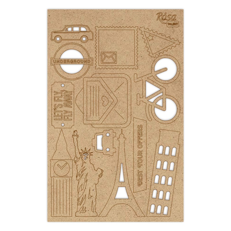 Чіпборд для скрапу „Абстракція“ , білий картон, 12,8х20см, ROSA TALENT
