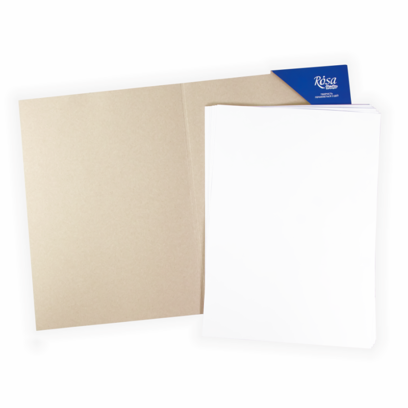 Gouache paper, folder, 20 sheets, Fine grain 180g/m2 ROSA Studio