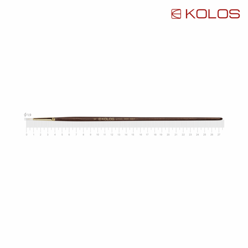 Synthetic Round Brush, Snow 1098R, Long Handle, KOLOS by ROSA