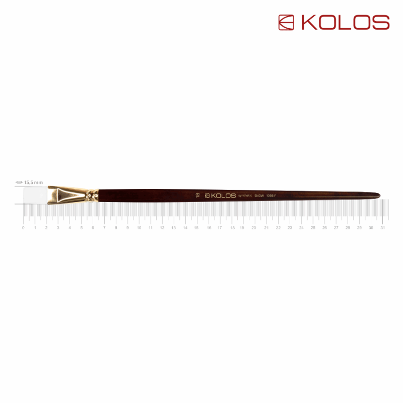 Synthetic Flat Brush, Snow 1098F, Long Handle, KOLOS by ROSA