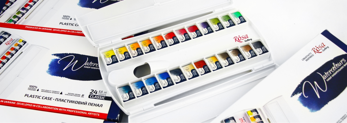 New: A large 35-colour set of professional watercolours from ROSA