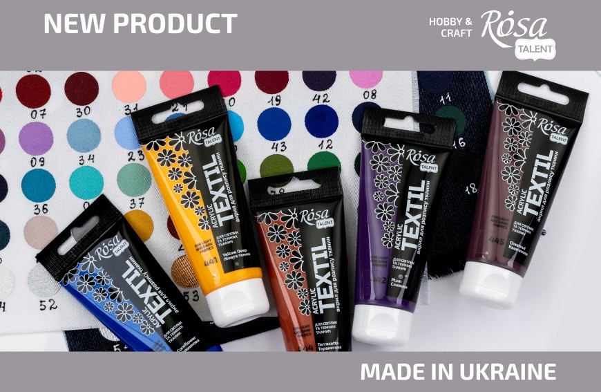 New colours of acrylic fabric paint from ROSA Talent