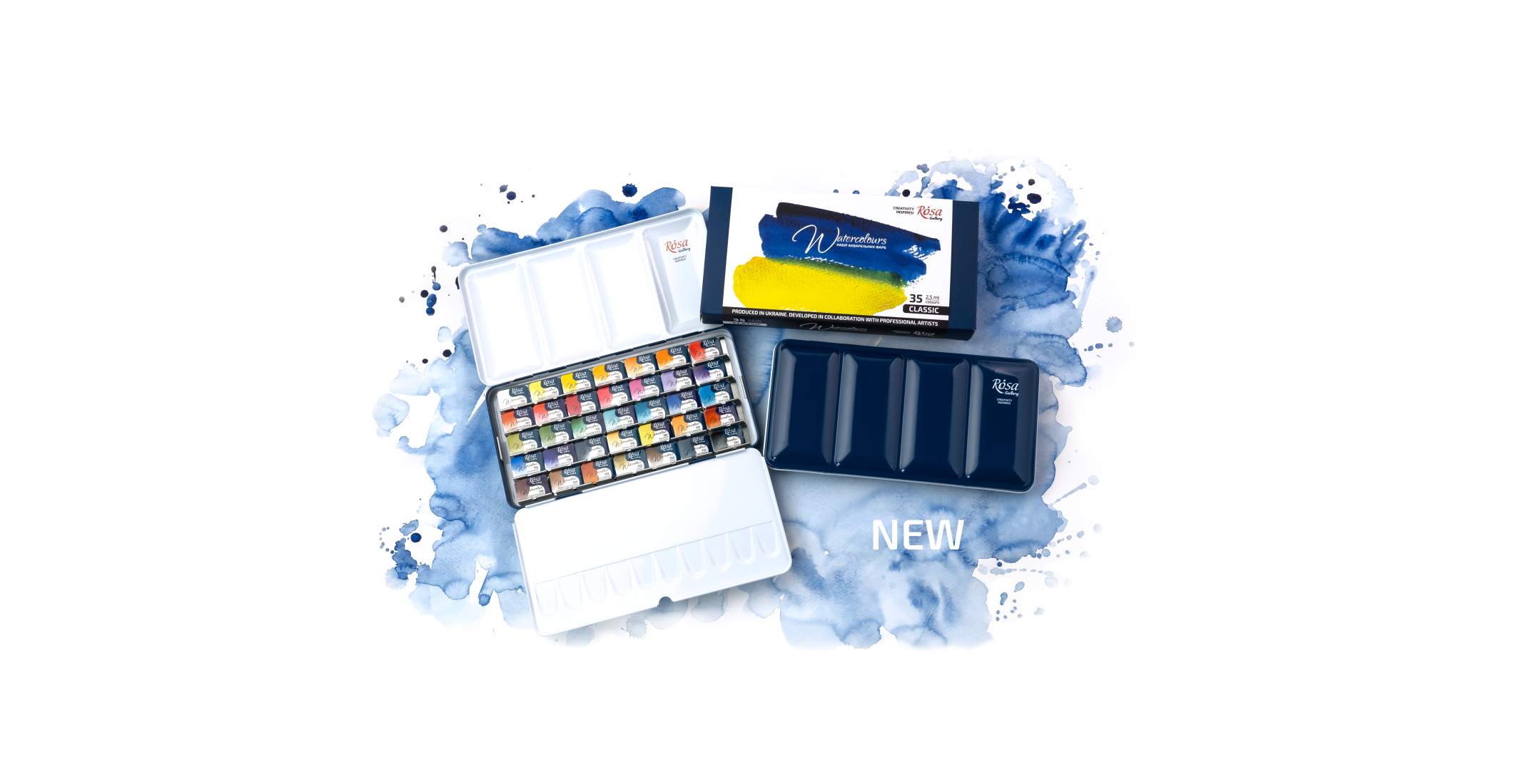 35-colour set from ROSA Gallery professional watercolours 