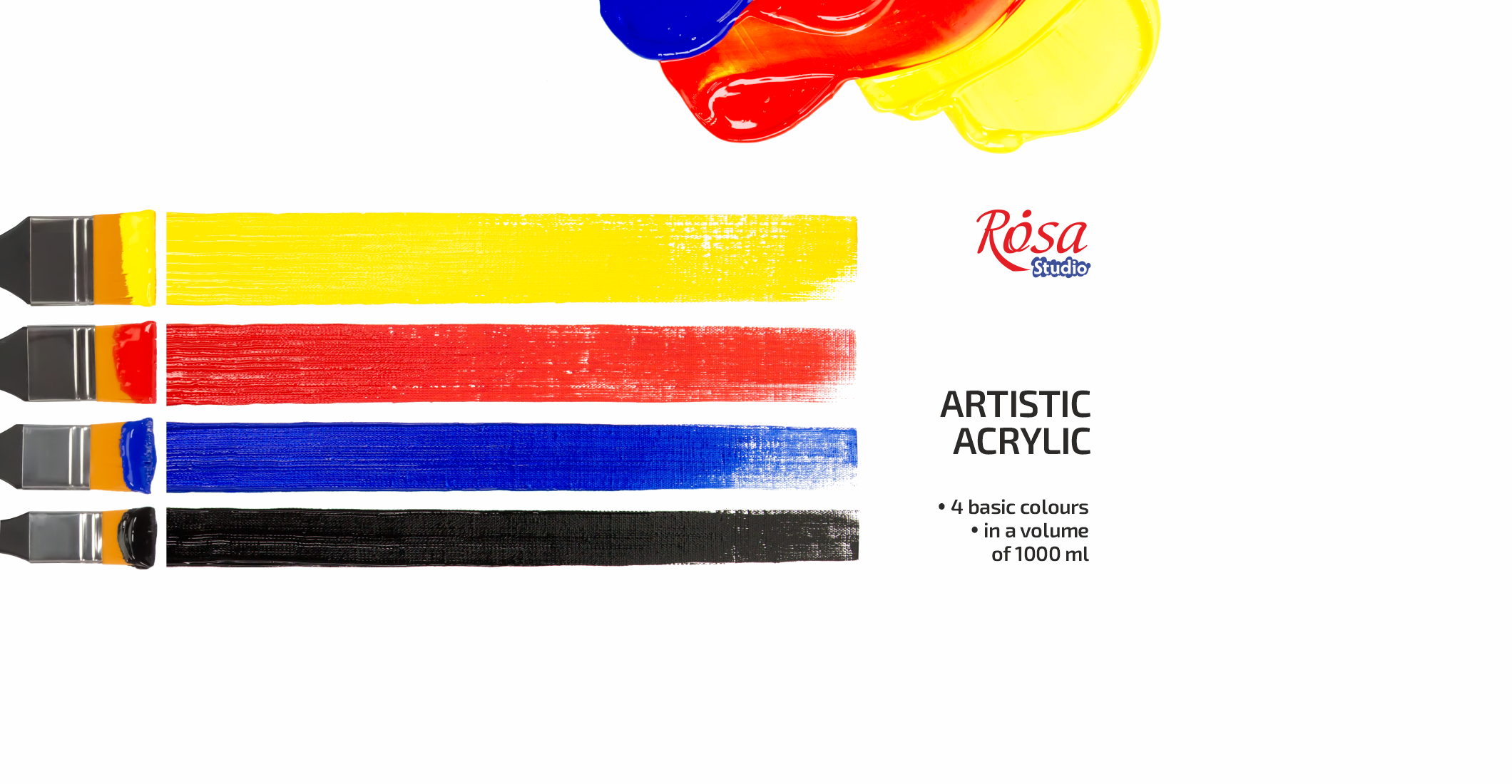 Artistic Acrylic Paints 1000 ml ROSA Studio