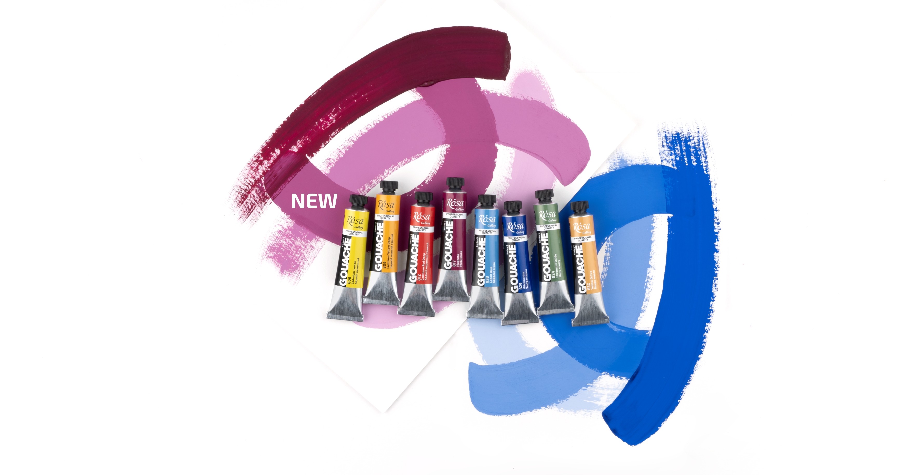 ROSA Gallery Professional Gouache paints in 10 ml tubes 40 colours