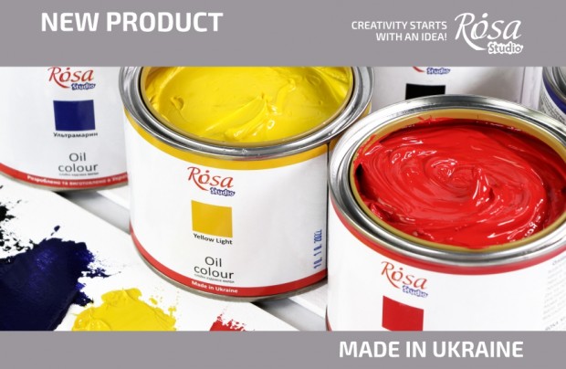 The main colours of ROSA Studio oil paints in a volume of 490 ml