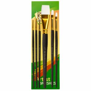 Synthetic Brush Set 7063: Round, Flat, 6 pcs, KOLOS by ROSA