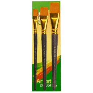 Synthetic Flat Brush Set 7064, 3 pcs, KOLOS by ROSA