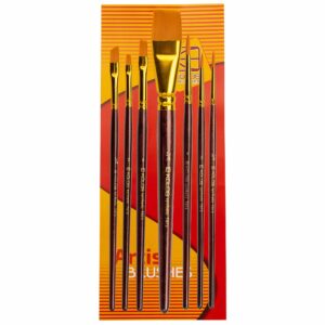 Synthetic Brush Set 7073: Round, Flat, Angular, 7 pcs, KOLOS by ROSA