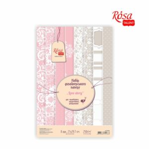 Набор дизайнерской бумаги одностор. „Love story“ 21х29,7cm 200g/m2 ROSA TALENT