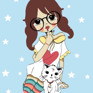 Standard Kit, painting by numbers, „ Fashion Cat“, 35х45cm, ROSA START