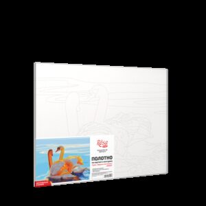 „Swans“, Canvas Panel with outline,  30х40, cotton, acrylic, ROSA START