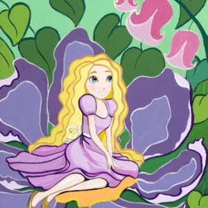 „Thumbelina“, сardboard with an outline, Fairy-tale characters №2, 20х30, cotton, acrylic , ROSA START