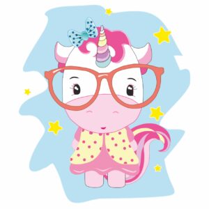 „Smart Unicorn“, Canvas Panel with outline, 20х20cm, cotton, acrylic, ROSA START