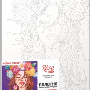 „The Girl in a Wreath“, Canvas Panel with outline, 30х40, cotton, acrylic, ROSA START
