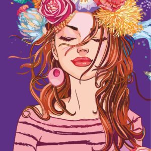 „The Girl in a Wreath“, Canvas Panel with outline, 30х40, cotton, acrylic, ROSA START