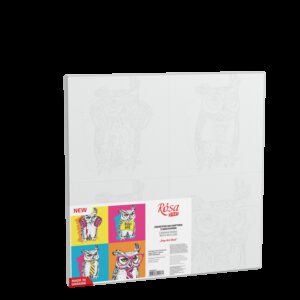 „Pop Art Owl“, Canvas Panel with outline, 30х30, cotton, acrylic, ROSA START