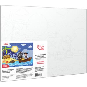 „Treasure Island“, Canvas Panel with outline, 20х30cm, cotton, acrylic, ROSA START
