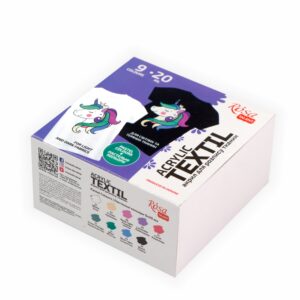 Набір акрилу для розпису тканин  UNICORN 9кол., 20мл,пастельні кольори ROSA TALENT
