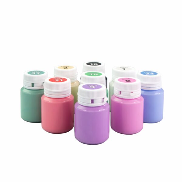 Set of acrylic paints for textile UNICORN, 9col., 20ml, pastel colorsl ROSA TALENT
