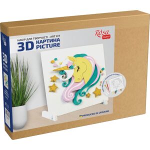 "Star Unicorn", set, 3D painting,  primed fibreboard, 18x18cm, ROSA TALENT