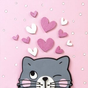"Kitten", set, 3D painting, primed fibreboard, 18x18cm, ROSA TALENT
