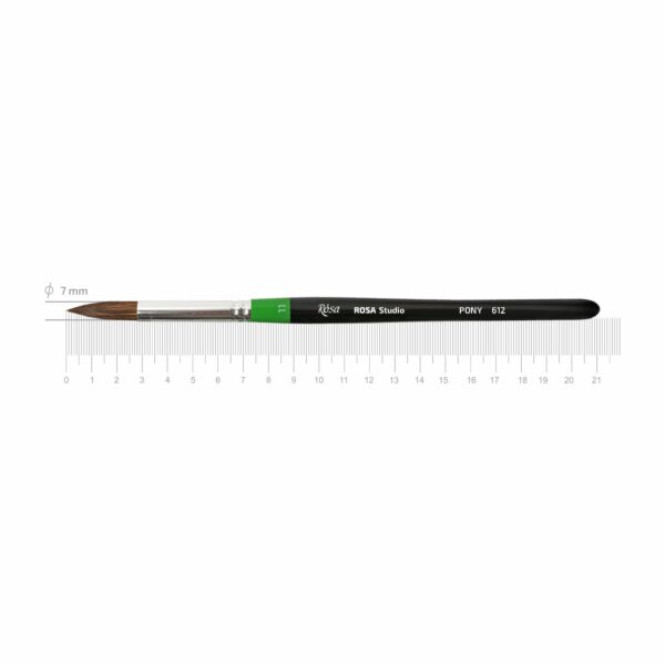 Set of brushes 4, Synthetic, 3pc., Flat №10, Round №0,6, Long Handle, ROSA Studio